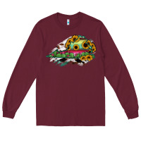 Burgundy Virginia State Map Long Sleeve Tee - RanaPortraitStore