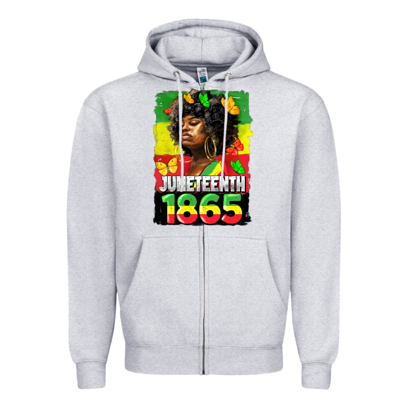 Juneteenth 1865 Black Freedom Zipper Hoodie by HRA Design Shop | Teevron