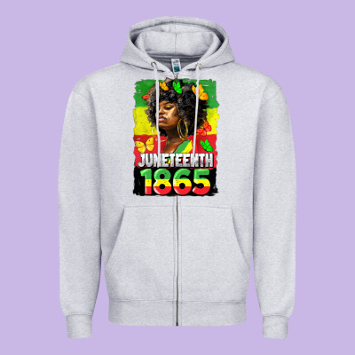 Juneteenth 1865 Black Freedom Zipper Hoodie Designed By Hra Design Shop