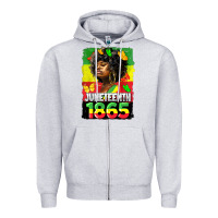 Heather Grey juneteenth 1865 black freedom Zipper Hoodie - HRA Design Shop