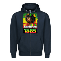 Navy juneteenth 1865 black freedom Zipper Hoodie - HRA Design Shop
