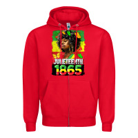 Red juneteenth 1865 black freedom Zipper Hoodie - HRA Design Shop