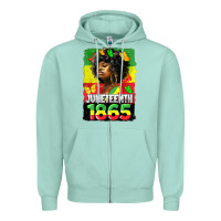 Seafoam juneteenth 1865 black freedom Zipper Hoodie - HRA Design Shop