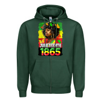 Sports Green juneteenth 1865 black freedom Zipper Hoodie - HRA Design Shop