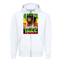 White juneteenth 1865 black freedom Zipper Hoodie - HRA Design Shop