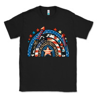 Black American rainbow 4th of july Classic Tee - CowGirlArtShop