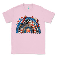 Bubblegum Pink American rainbow 4th of july Classic Tee - CowGirlArtShop