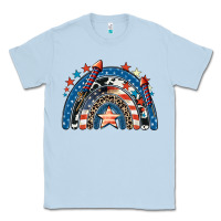 Dusty Blue American rainbow 4th of july Classic Tee - CowGirlArtShop