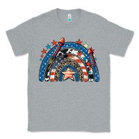 Heather Grey American rainbow 4th of july Classic Tee - CowGirlArtShop