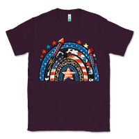 Plum American rainbow 4th of july Classic Tee - CowGirlArtShop