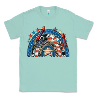 Seafoam American rainbow 4th of july Classic Tee - CowGirlArtShop