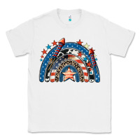 White American rainbow 4th of july Classic Tee - CowGirlArtShop