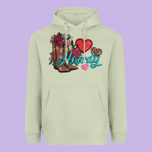 Valentines Day Howdy And Boots Heavyweight Hoodie Designed By Adodesignshop