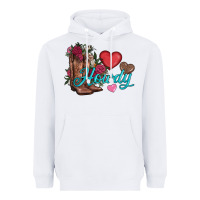 White valentines day howdy and boots Heavyweight Hoodie - AdoDesignShop