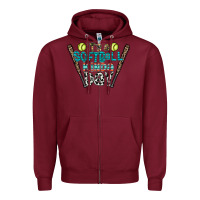 Burgundy softball Zipper Hoodie - CowhideDigitalArt