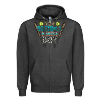 Charcoal Heather softball Zipper Hoodie - CowhideDigitalArt