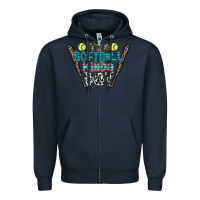 Navy softball Zipper Hoodie - CowhideDigitalArt