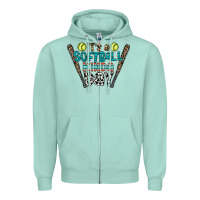 Seafoam softball Zipper Hoodie - CowhideDigitalArt