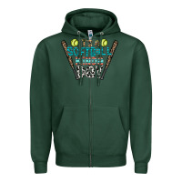 Sports Green softball Zipper Hoodie - CowhideDigitalArt