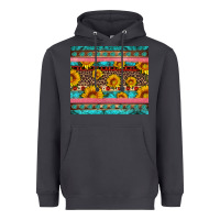 Smoke western sunflowers turquoise Heavyweight Hoodie - Artiststas