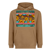 Toasted Coconut western sunflowers turquoise Heavyweight Hoodie - Artiststas