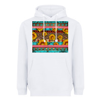 White western sunflowers turquoise Heavyweight Hoodie - Artiststas