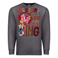 Charcoal Heather wild thing you make my heart sing Premium Sweatshirt - NancyCooperArtShop