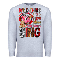 Heather Grey wild thing you make my heart sing Premium Sweatshirt - NancyCooperArtShop
