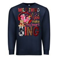 Navy wild thing you make my heart sing Premium Sweatshirt - NancyCooperArtShop