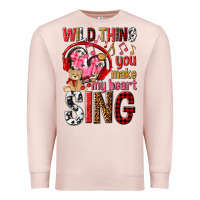 Pale Pink wild thing you make my heart sing Premium Sweatshirt - NancyCooperArtShop