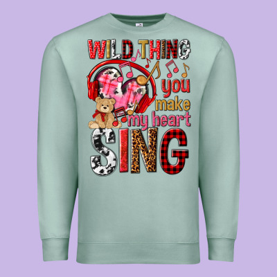 Wild Thing You Make My Heart Sing Premium Sweatshirt Designed By Nancycooperartshop