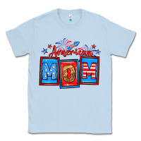 Dusty Blue American mom Classic Tee - Neo Western
