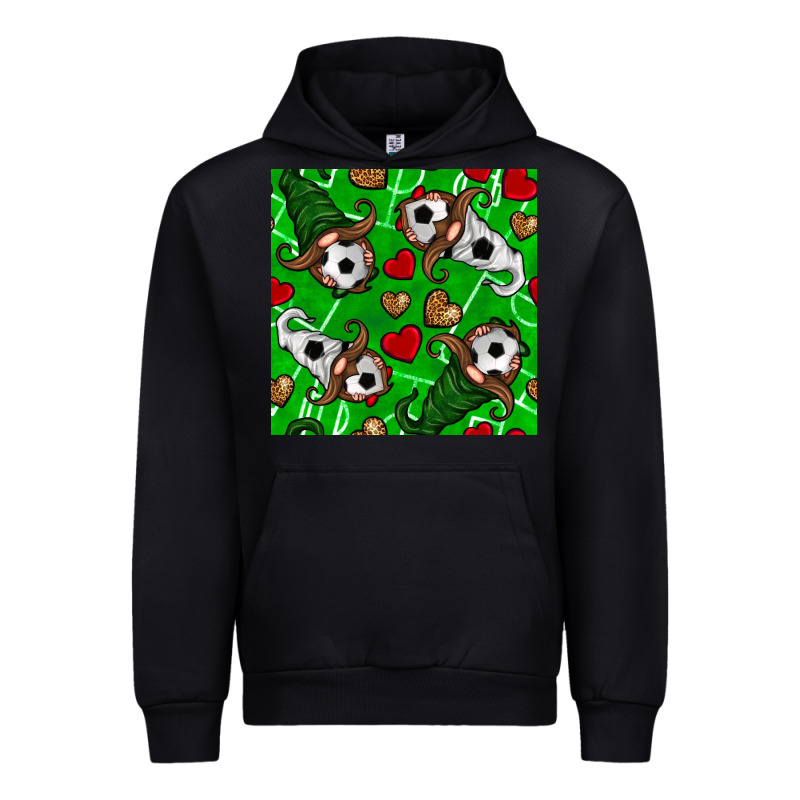 Soccer Gnomes And Hearts Seamless Pattern Urban Hoodie by BundleAndBundleShop | Teevron