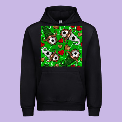 Soccer Gnomes And Hearts Seamless Pattern Urban Hoodie Designed By Bundleandbundleshop