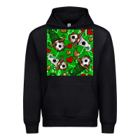Black soccer gnomes and hearts seamless pattern Urban Hoodie - BundleAndBundleShop