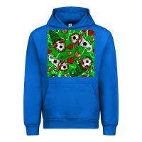 Cobalt soccer gnomes and hearts seamless pattern Urban Hoodie - BundleAndBundleShop