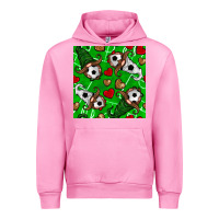 Fuchsia Pink soccer gnomes and hearts seamless pattern Urban Hoodie - BundleAndBundleShop