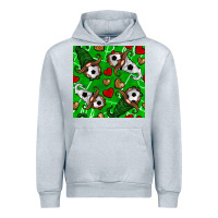 Heather Grey soccer gnomes and hearts seamless pattern Urban Hoodie - BundleAndBundleShop