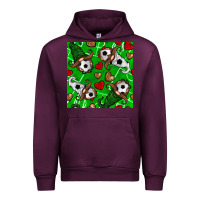 Mauve Wine soccer gnomes and hearts seamless pattern Urban Hoodie - BundleAndBundleShop