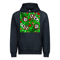 Navy soccer gnomes and hearts seamless pattern Urban Hoodie - BundleAndBundleShop
