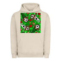 Pigment French Oak soccer gnomes and hearts seamless pattern Urban Hoodie - BundleAndBundleShop