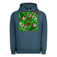 Pigment Midnight Navy soccer gnomes and hearts seamless pattern Urban Hoodie - BundleAndBundleShop