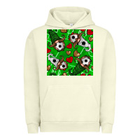 Pigment Pistachio soccer gnomes and hearts seamless pattern Urban Hoodie - BundleAndBundleShop