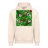 Sandshell soccer gnomes and hearts seamless pattern Urban Hoodie - BundleAndBundleShop