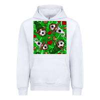 White soccer gnomes and hearts seamless pattern Urban Hoodie - BundleAndBundleShop