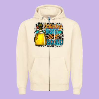 Whiskey Bent Hell Bound Zipper Hoodie Designed By Cowhidedigitalart