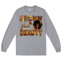 Heather Grey brown skin beauty Long Sleeve Tee - Zillion Design Studio