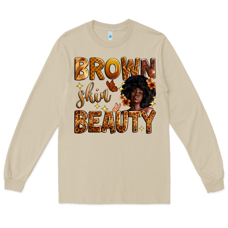 Brown Skin Beauty Long Sleeve Tee by Zillion Design Studio | Teevron