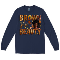 Navy brown skin beauty Long Sleeve Tee - Zillion Design Studio