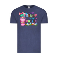 Vintage Denim some bunny needs coffee with gnomes Vintage Tee - Zillion Design Studio
